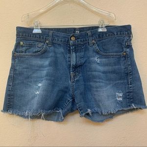 7 For All Mankind DIY Distressed Denim Shorts